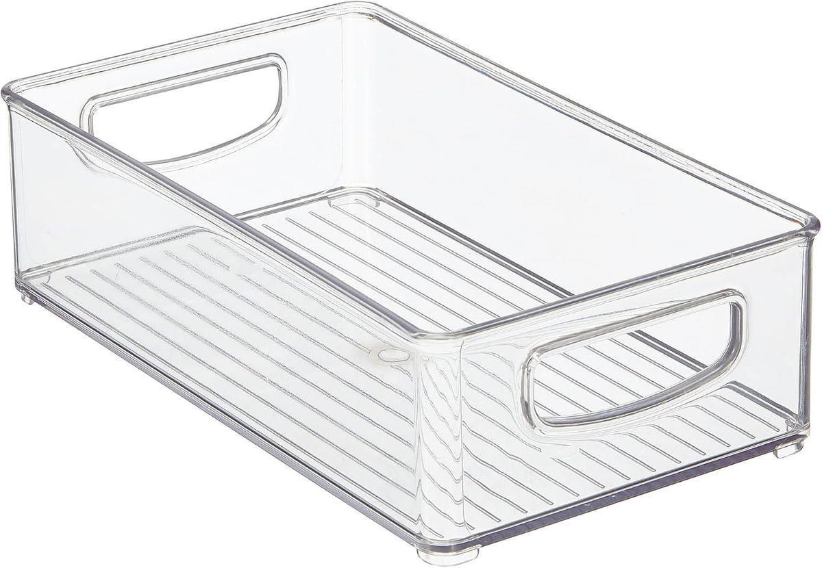 Stackable Pantry Bin with Handles, Set of 2, Clear | Kitchen Storage, Made in USA