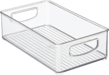 Stackable Pantry Bin with Handles, Set of 2, Clear | Kitchen Storage, Made in USA