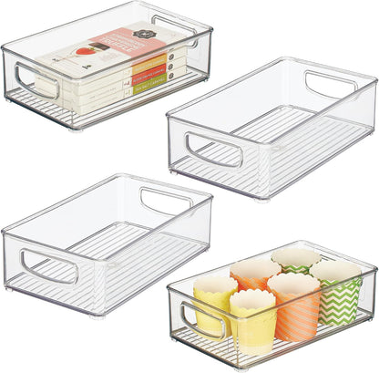 Stackable Pantry Bin with Handles, Set of 2, Clear | Kitchen Storage, Made in USA