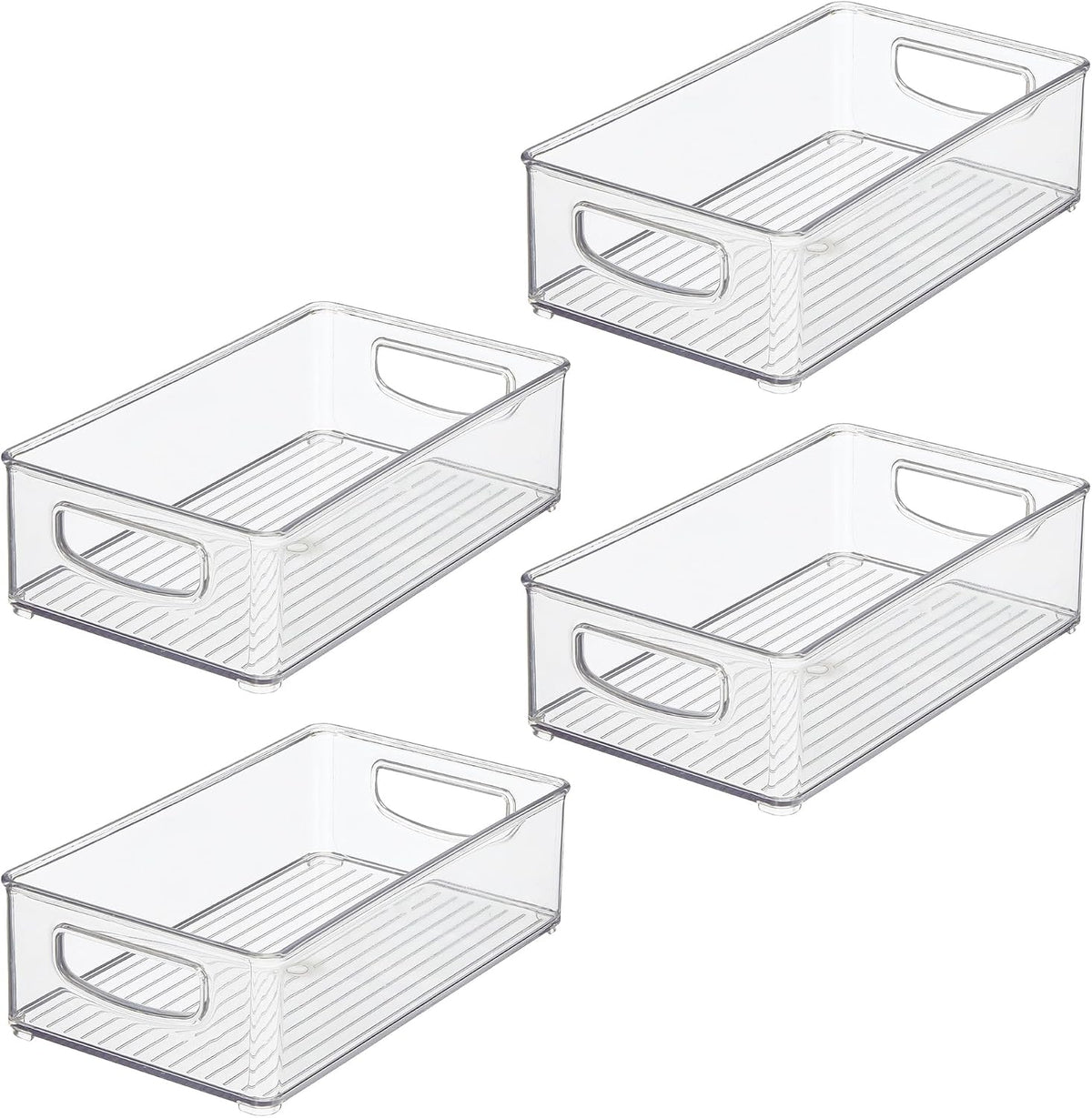 Stackable Pantry Bin with Handles, Set of 2, Clear | Kitchen Storage, Made in USA