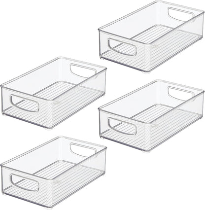 Stackable Pantry Bin with Handles, Set of 2, Clear | Kitchen Storage, Made in USA