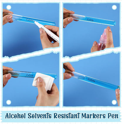 5 Pcs Alcohol Resistant Laboratory Markers, 0.5mm Fine Point Black Permanent Freezer Pens, Designed for Industrial, Lab and Hospital Use (3 Black & 1 Red & 1 Blue)