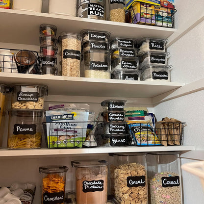 180 pcs Chalkboard Labels Stickers Waterproof Blackboard Reusable | Chalkboard Sticker with White Chalk Marker Rectangle Chalkboard Labels for Containers, Mason Jars, Food Storage