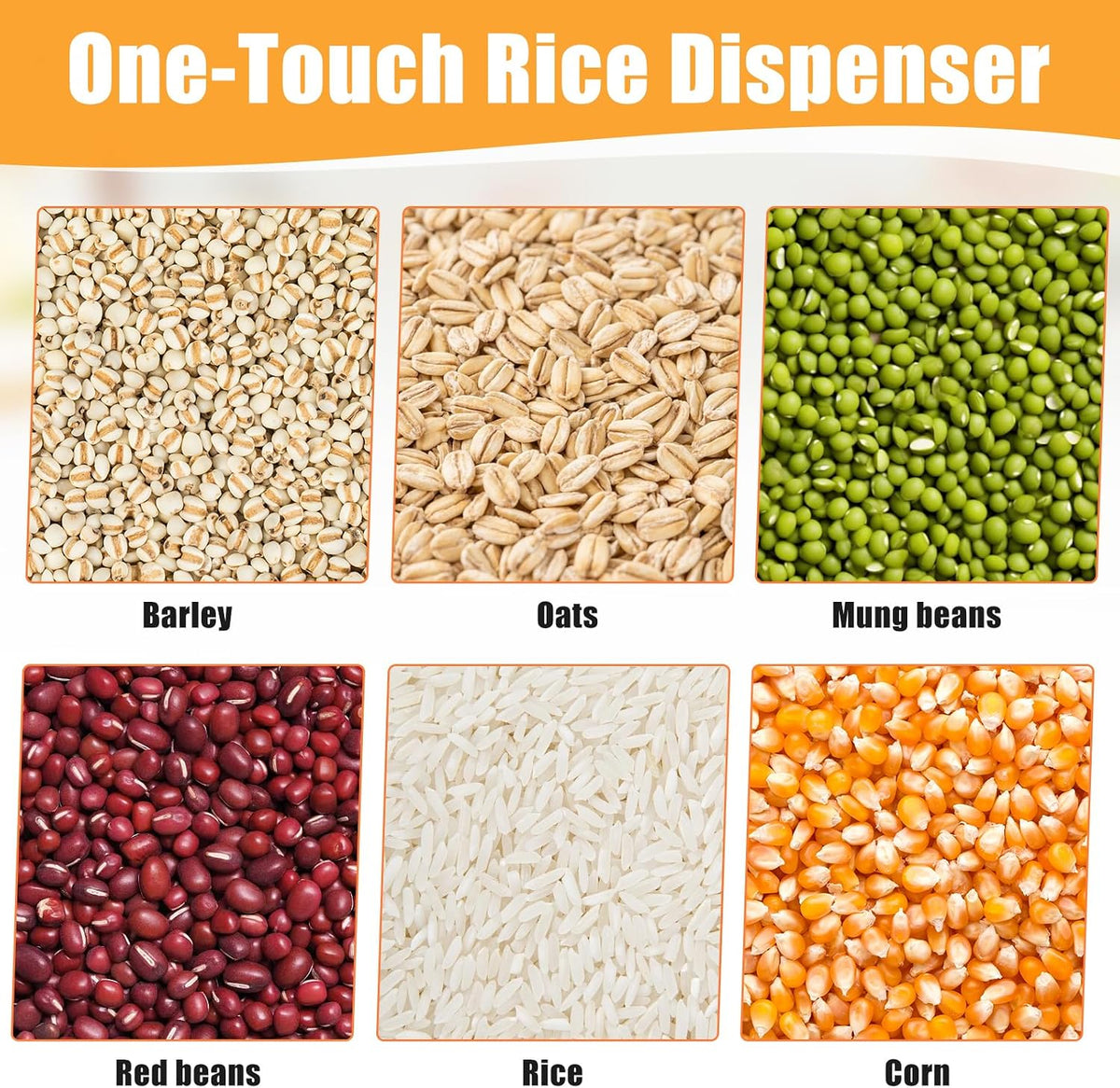 6 Grids Rice & Grain Storage Container 22.05 Pounds Rice Dispenser Food Dispenser Grain Dispenser One-Button Pressing Storage Bucket for Grains Snacks Candy Coffee Beans Dog (light green)