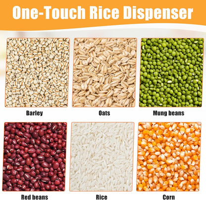 6 Grids Rice & Grain Storage Container 22.05 Pounds Rice Dispenser Food Dispenser Grain Dispenser One-Button Pressing Storage Bucket for Grains Snacks Candy Coffee Beans Dog (light green)
