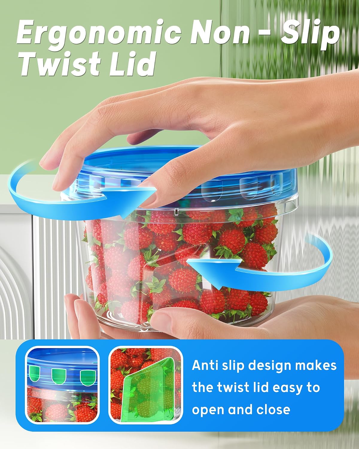 17oz Freezer Storage Containers, Plastic Food Storage Containers with Twist Top Lids, BPA Free and Reusable Soup Containers with Lid, Microwave and Dishwasher Safe