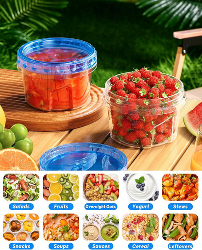 17oz Freezer Storage Containers, Plastic Food Storage Containers with Twist Top Lids, BPA Free and Reusable Soup Containers with Lid, Microwave and Dishwasher Safe