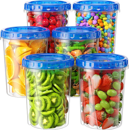 17oz Freezer Storage Containers, Plastic Food Storage Containers with Twist Top Lids, BPA Free and Reusable Soup Containers with Lid, Microwave and Dishwasher Safe
