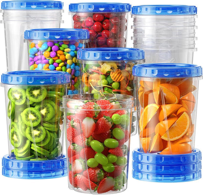 17oz Freezer Storage Containers, Plastic Food Storage Containers with Twist Top Lids, BPA Free and Reusable Soup Containers with Lid, Microwave and Dishwasher Safe