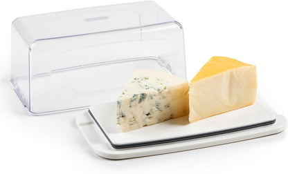 Progressive International Cheese BPA-Free Plastic Meal Holder, 8.75 in L x 3.6 in H x 4.75 in D, Ideal for Maintaining Fridge Organization