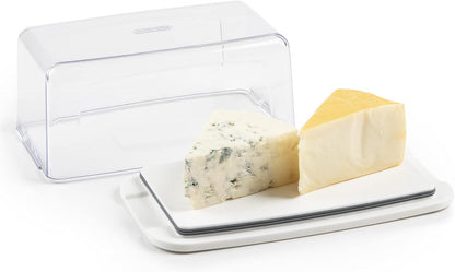 Progressive International Cheese BPA-Free Plastic Meal Holder, 8.75 in L x 3.6 in H x 4.75 in D, Ideal for Maintaining Fridge Organization