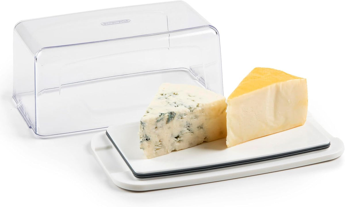 Progressive International Cheese BPA-Free Plastic Meal Holder, 8.75 in L x 3.6 in H x 4.75 in D, Ideal for Maintaining Fridge Organization