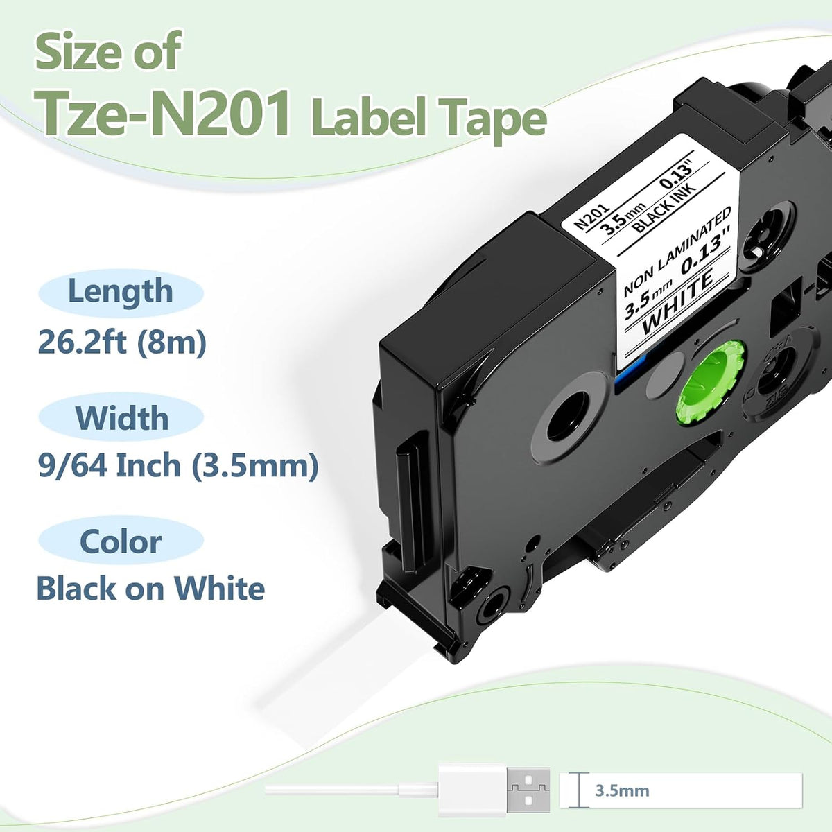 Label Maker Tape Refill Replacement for Brother TZe-231 TZe231 12mm 0.47 | Laminted P Touch TZe TZ Label Tape for Brother PT-D220 D210 H110 D410 D610BT, 12mm x 8m, Black on White, 6-Pack