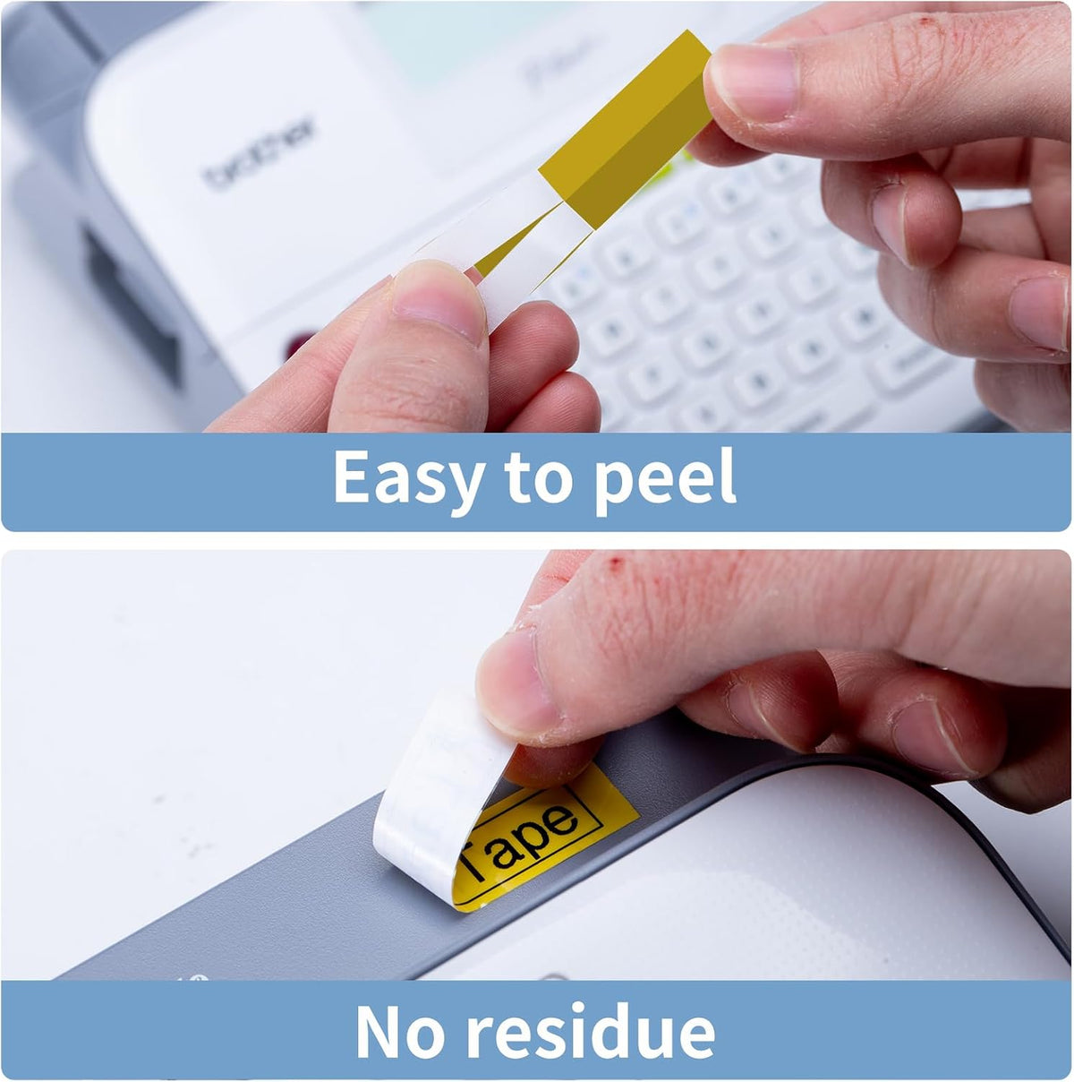 Label Maker Tape Refill Replacement for Brother TZe-231 TZe231 12mm 0.47 | Laminted P Touch TZe TZ Label Tape for Brother PT-D220 D210 H110 D410 D610BT, 12mm x 8m, Black on White, 6-Pack