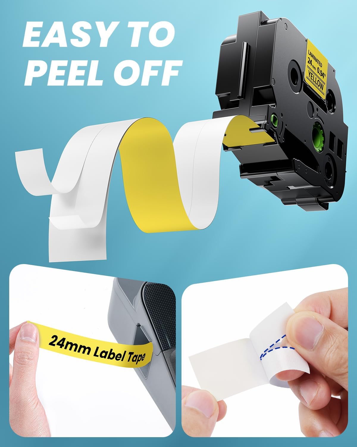 Label Maker Tape Refill Replacement for Brother TZe-231 TZe231 12mm 0.47 | Laminted P Touch TZe TZ Label Tape for Brother PT-D220 D210 H110 D410 D610BT, 12mm x 8m, Black on White, 6-Pack