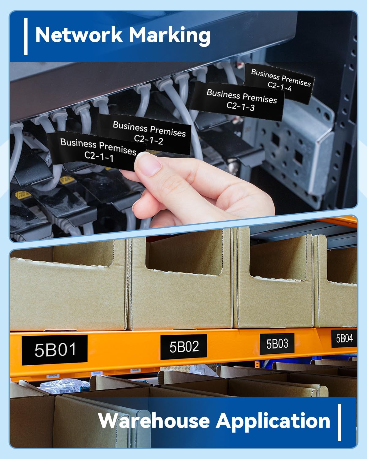 Label Maker Tape Refill Replacement for Brother TZe-231 TZe231 12mm 0.47 | Laminted P Touch TZe TZ Label Tape for Brother PT-D220 D210 H110 D410 D610BT, 12mm x 8m, Black on White, 6-Pack