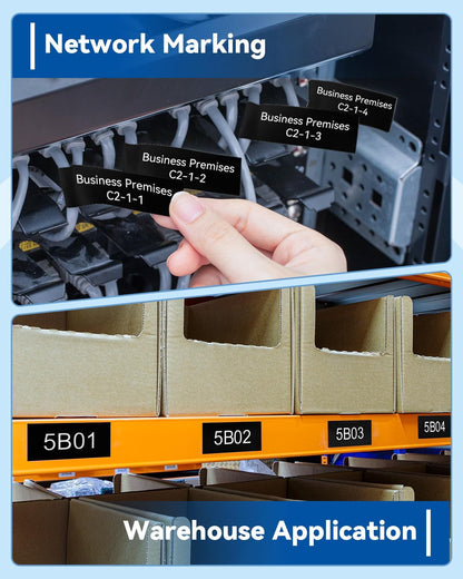 Label Maker Tape Refill Replacement for Brother TZe-231 TZe231 12mm 0.47 | Laminted P Touch TZe TZ Label Tape for Brother PT-D220 D210 H110 D410 D610BT, 12mm x 8m, Black on White, 6-Pack