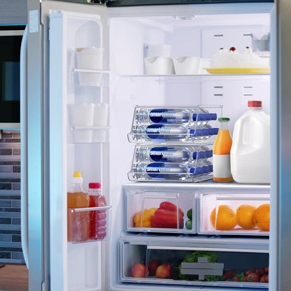 Clear Skinny Can Organizer for Fridge, Stackable with Lids