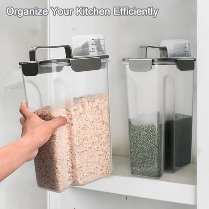 Komzon Rice Storage Containers, Airtight Cereal Containers Storage 20+10 lb Extra Large, BPA Free Rice dispenser with Pouring Spout, Pet Dog Cat Bird Food Container