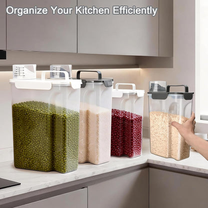 Komzon Rice Storage Containers, Airtight Cereal Containers Storage 20+10 lb Extra Large, BPA Free Rice dispenser with Pouring Spout, Pet Dog Cat Bird Food Container
