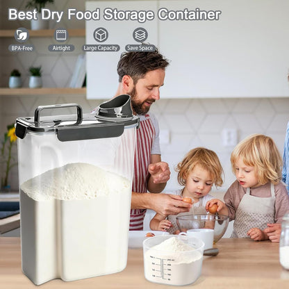Komzon Rice Storage Containers, Airtight Cereal Containers Storage 20+10 lb Extra Large, BPA Free Rice dispenser with Pouring Spout, Pet Dog Cat Bird Food Container