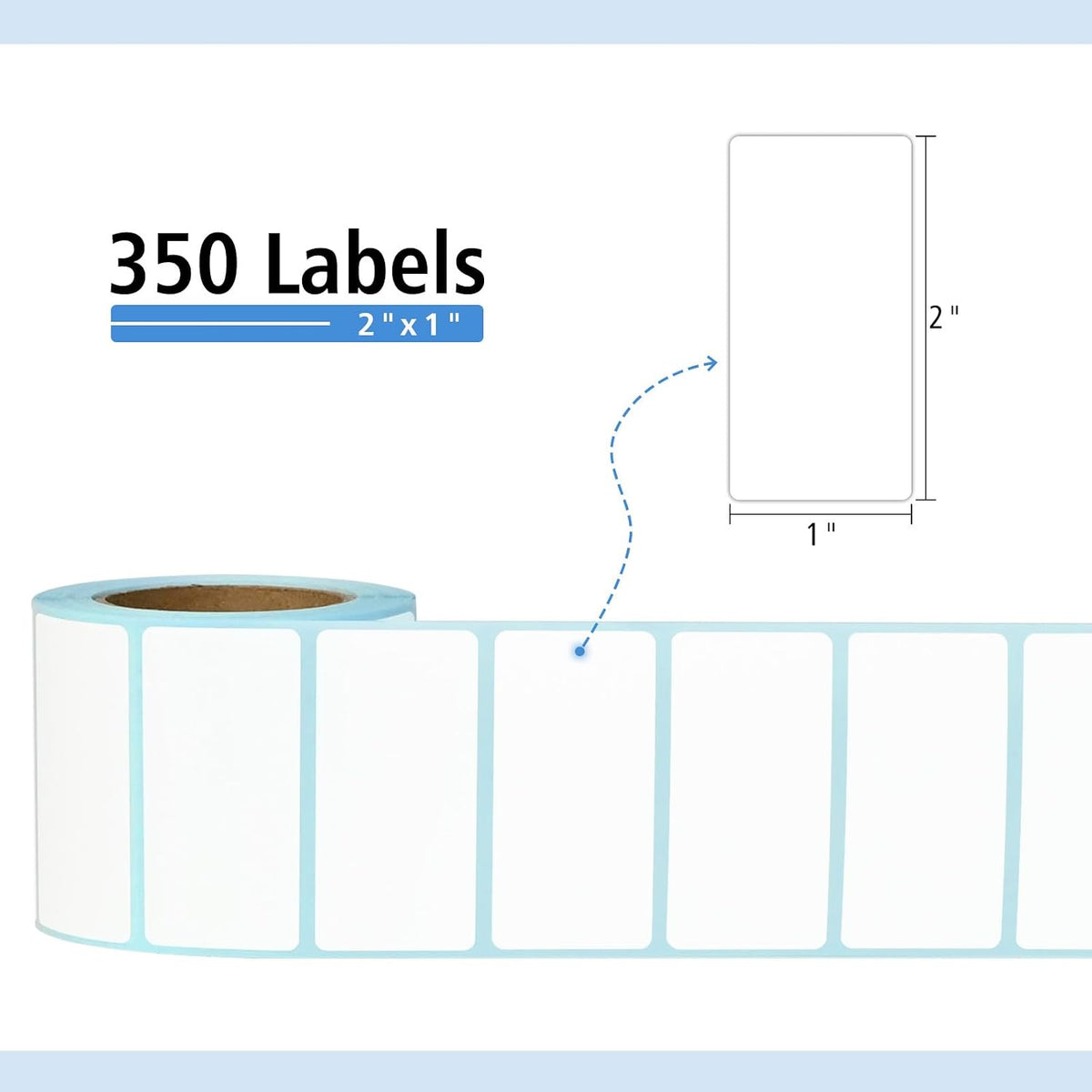 350（1 Rolls） Dissolvable Food Labels with Dispenser, 1" x 2" | BPA-Free Water Dissolving Labels, No Residue, Ideal for Freezer Meal Prep Containers, Glass Jars & Storage Bags