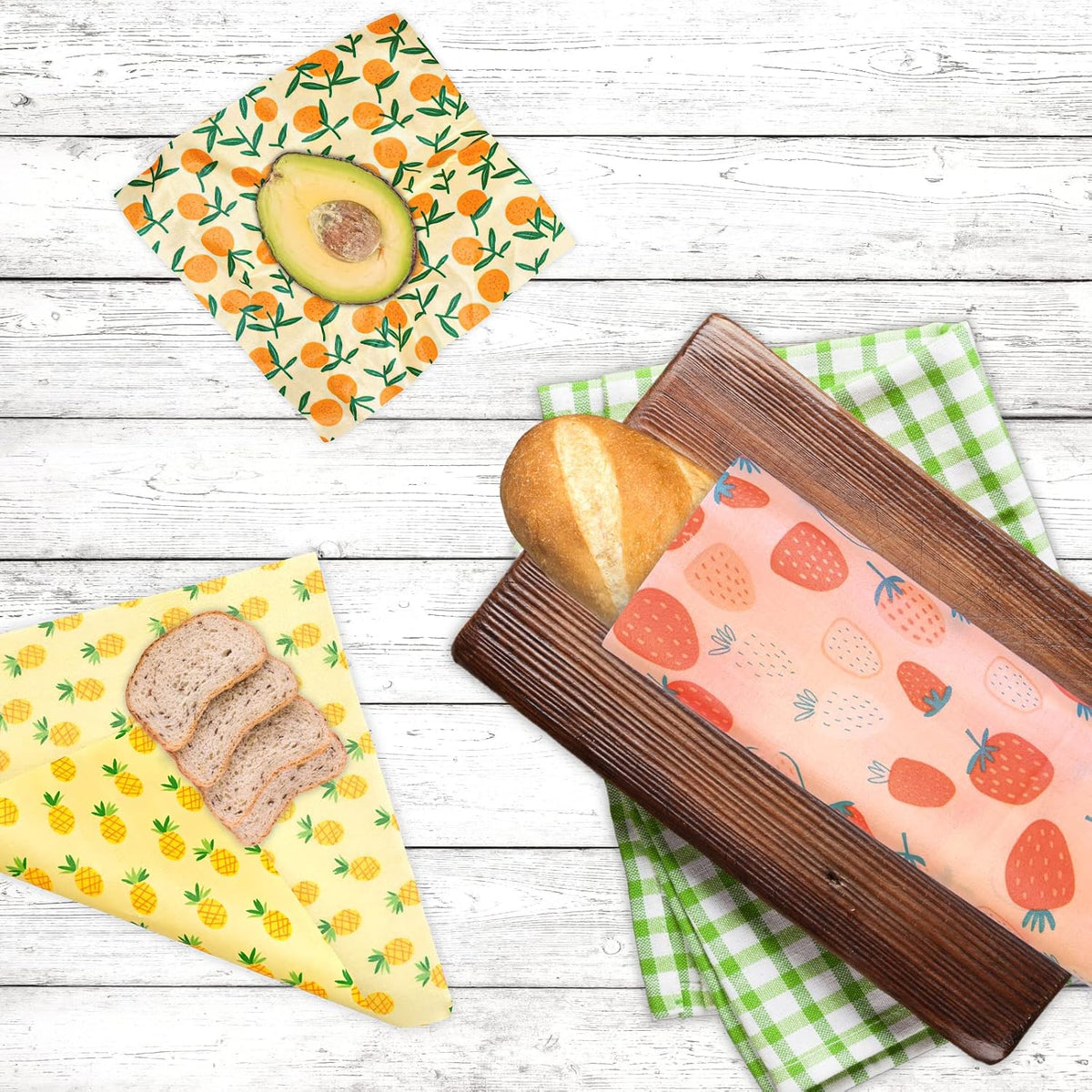 Reusable Beeswax Wrap - 9 Pack Beeswax Wraps for Food, Eco-Friendly Beeswax Food Wraps, Bread Sandwich Wrapper - Organic, Sustainable, Zero Waste, Reusable Plastic-Free Food Storage Wrap, 1XL, 3M, 5S
