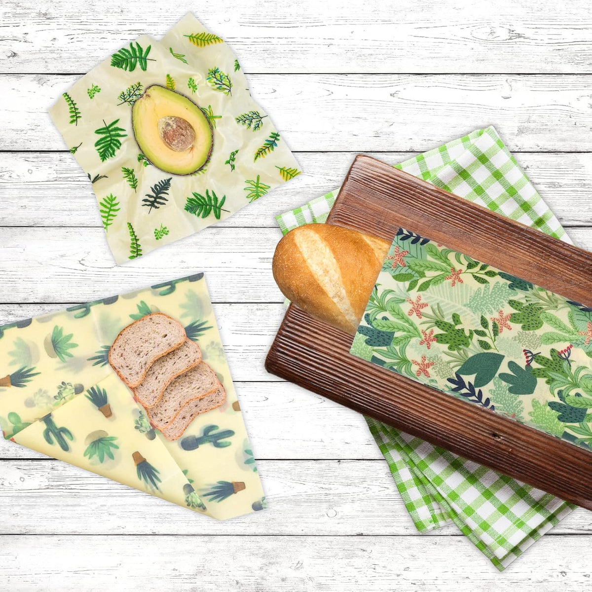 Reusable Beeswax Wrap - 9 Pack Beeswax Wraps for Food, Eco-Friendly Beeswax Food Wraps, Bread Sandwich Wrapper - Organic, Sustainable, Zero Waste, Reusable Plastic-Free Food Storage Wrap, 1XL, 3M, 5S