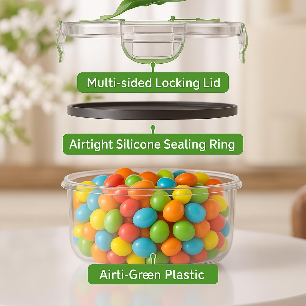 Large Food Storage Containers with Lids Airtight-85 OZ to small Containers-Total 526OZ Stackable Kitchen Set -BPA Free Leak proof containers- Freezer Microwave safe
