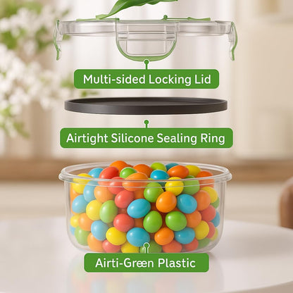 Large Food Storage Containers with Lids Airtight-85 OZ to small Containers-Total 526OZ Stackable Kitchen Set -BPA Free Leak proof containers- Freezer Microwave safe