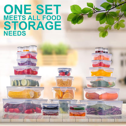Large Food Storage Containers with Lids Airtight-85 OZ to small Containers-Total 526OZ Stackable Kitchen Set -BPA Free Leak proof containers- Freezer Microwave safe