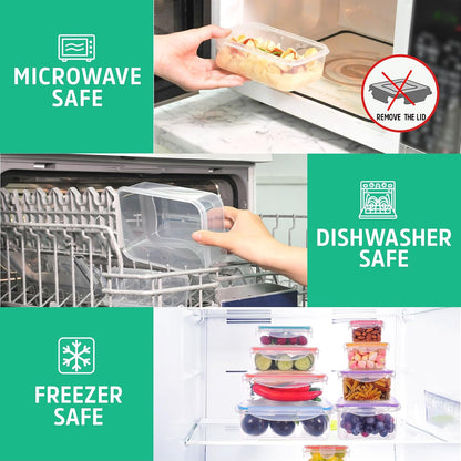 Large Food Storage Containers with Lids Airtight-85 OZ to small Containers-Total 526OZ Stackable Kitchen Set -BPA Free Leak proof containers- Freezer Microwave safe