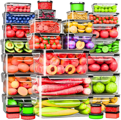 Large Food Storage Containers with Lids Airtight-85 OZ to small Containers-Total 526OZ Stackable Kitchen Set -BPA Free Leak proof containers- Freezer Microwave safe