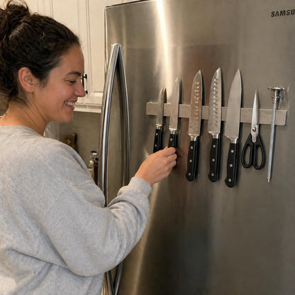 16 Inch Stainless Steel Magnetic Knife Bar with Multi-Purpose Functionality as a Knife Holder, Knife Strip, Magnetic Tool Organizer, Art Supply Organizer & Home Organizer