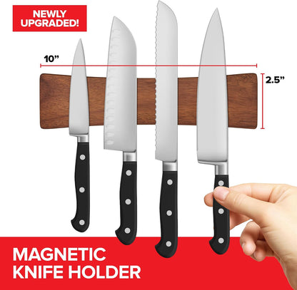 16 Inch Stainless Steel Magnetic Knife Bar with Multi-Purpose Functionality as a Knife Holder, Knife Strip, Magnetic Tool Organizer, Art Supply Organizer & Home Organizer