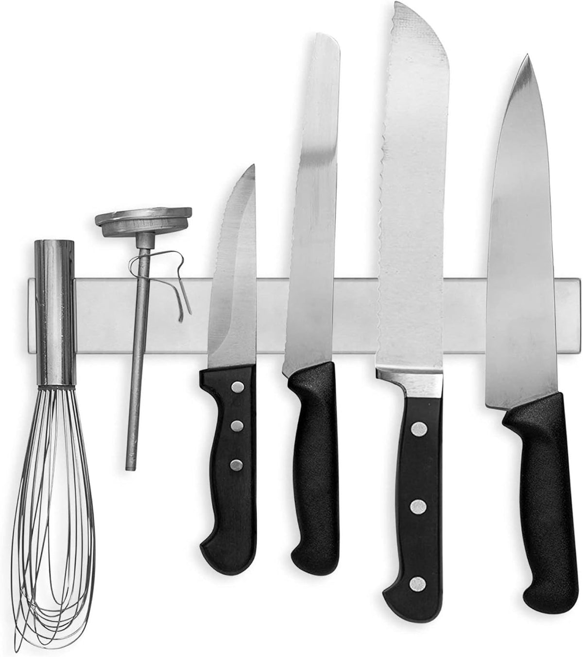 16 Inch Stainless Steel Magnetic Knife Bar with Multi-Purpose Functionality as a Knife Holder, Knife Strip, Magnetic Tool Organizer, Art Supply Organizer & Home Organizer