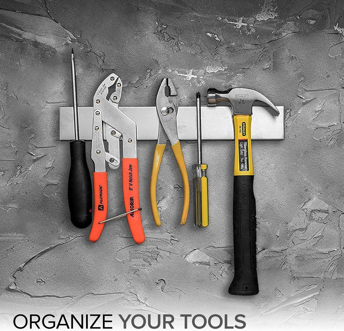 16 Inch Stainless Steel Magnetic Knife Bar with Multi-Purpose Functionality as a Knife Holder, Knife Strip, Magnetic Tool Organizer, Art Supply Organizer & Home Organizer
