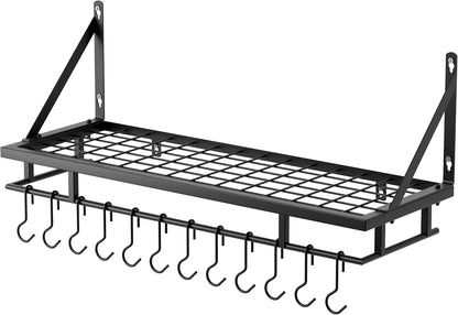 30-Inch Kitchen Pan Pot Rack Wall Mounted, Hanging Storage Organizer