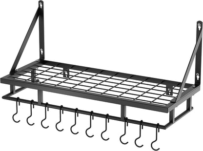 30-Inch Kitchen Pan Pot Rack Wall Mounted, Hanging Storage Organizer