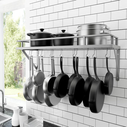 30-Inch Kitchen Pan Pot Rack Wall Mounted, Hanging Storage Organizer