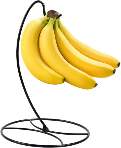 1-Pack Banana Holder Stand, Sturdy Banana Hanger Hook for Kitchen Countertop, Metal Modern Banana Stand Banana Rack, Keep Fresh for 15LB Banana or Grape,Stable Base