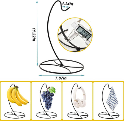 1-Pack Banana Holder Stand, Sturdy Banana Hanger Hook for Kitchen Countertop, Metal Modern Banana Stand Banana Rack, Keep Fresh for 15LB Banana or Grape,Stable Base