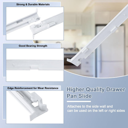 2223320 Refrigerator Drawer Slide Rail Replacement for Whirl-Pool Refrigerator wp2223320 Track Refrigerator Crisper Drawer Slide Rail Replace 1016208 AH869557 EA869557 PS869557-2-Pack