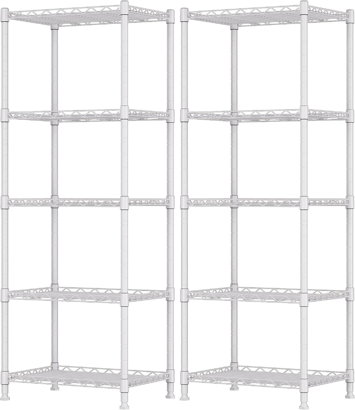 5-Wire Shelving Metal Storage Rack Adjustable Shelves,Standing Storage Shelf Units for Laundry Bathroom Kitchen Pantry Closet(Black,11.8" D x 16.6" W x 53.5" H)