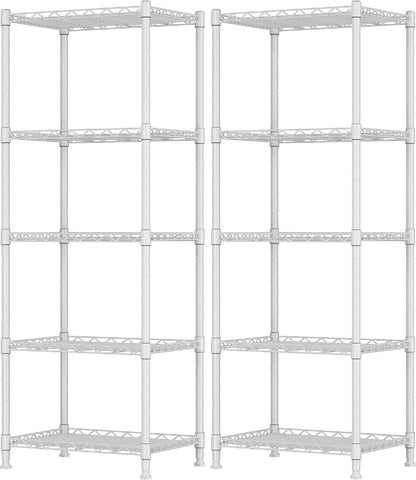 5-Wire Shelving Metal Storage Rack Adjustable Shelves,Standing Storage Shelf Units for Laundry Bathroom Kitchen Pantry Closet(Black,11.8" D x 16.6" W x 53.5" H)