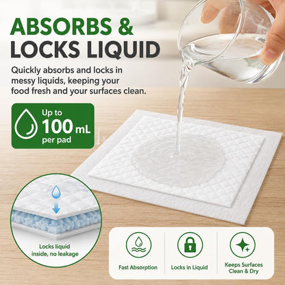 1000 Absorbent Meat Pads, 5 x 7 Food Tray Liner for Packaging