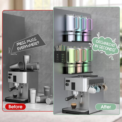 Magnetic Stanley Cup Holder for Fridge, Water Bottle Organizer for Tumbler with Double Sided Tape Hold Stanley Cup Accessories for Kitchen Cabinet Wall