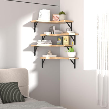 Corner Floating Shelves Wall Mounted Set of 4, Black