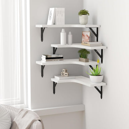 Corner Floating Shelves Wall Mounted Set of 4, Black