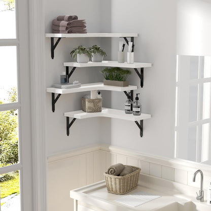 Corner Floating Shelves Wall Mounted Set of 4, Black